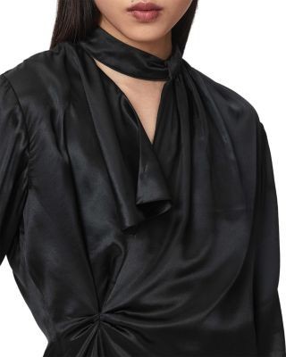 Allsaints Zellie Gathered Asymmetric Top