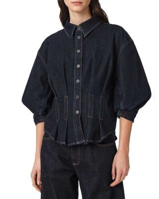 Allsaints Nancy Denim Shirt in Rinse Wash