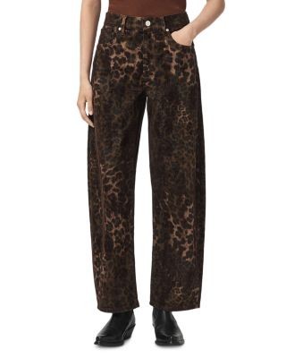 Allsaints Sadie High Rise Barrel Jeans in Leppo Brown