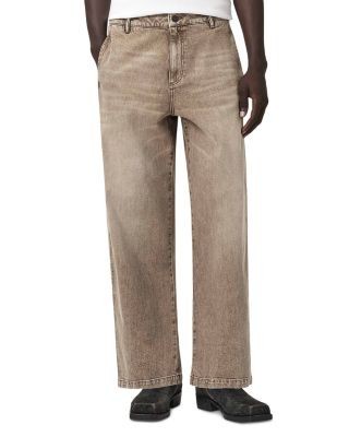 Allsaints Raafi Cotton Blend Relaxed Barrel Leg 29.9 Jeans in Light Washed Brown
