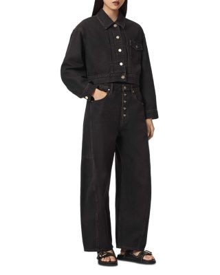 Allsaints Blink Cotton Denim Cropped Jacket