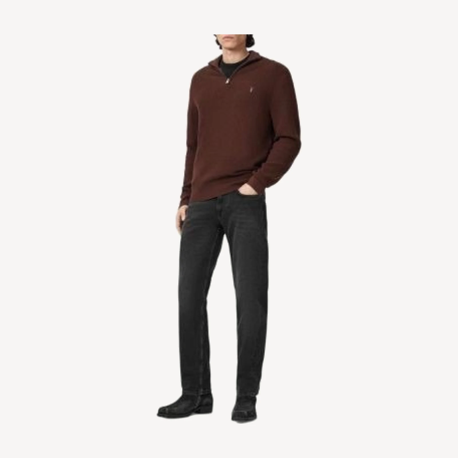 Allsaints Zip Funnel Neck Sweater
