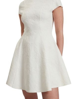 Ted Baker Clodaa Embroidered Ponte Mini Skater Dress