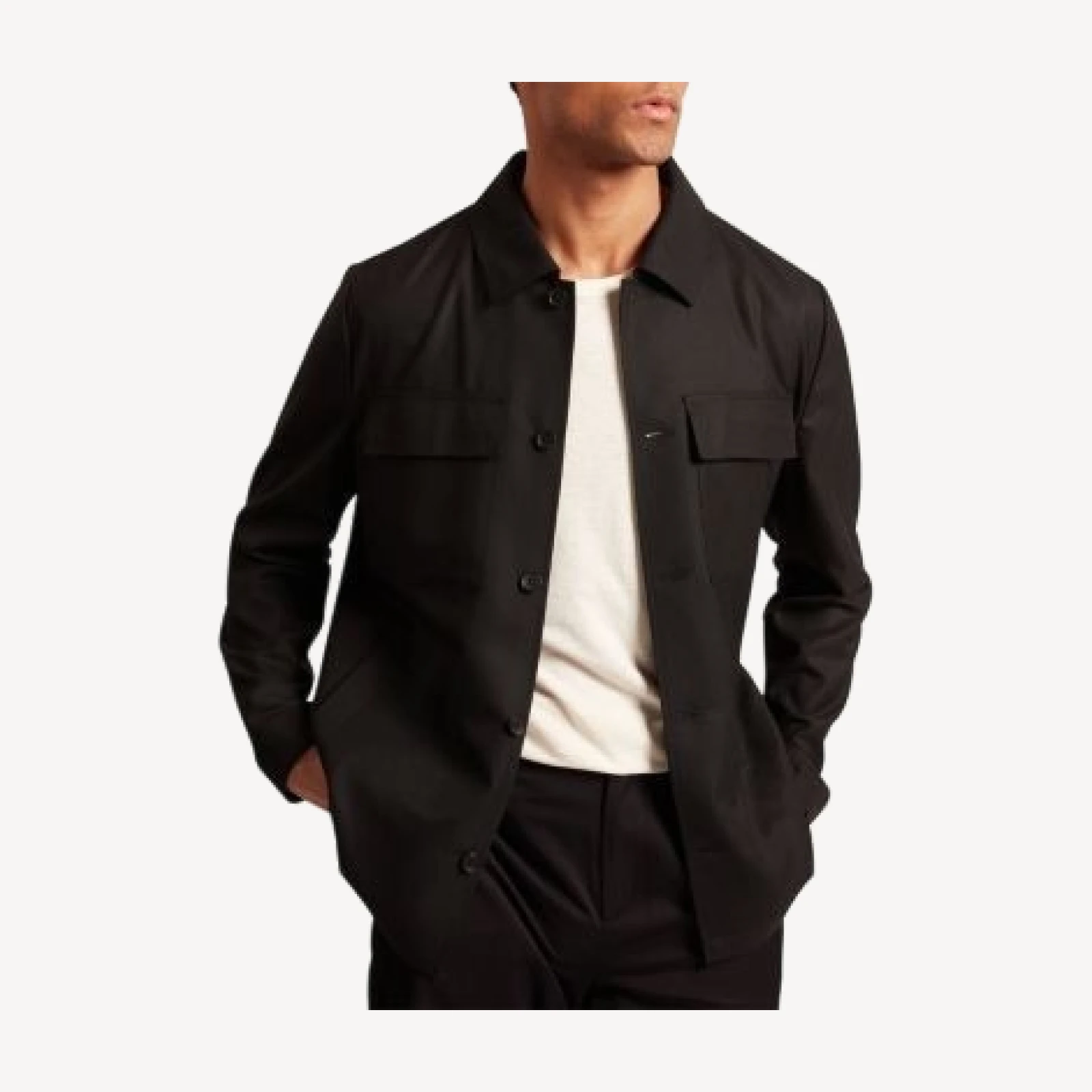 Ted Baker Selwynj Lightweight Wool Blend Shirt Jacket