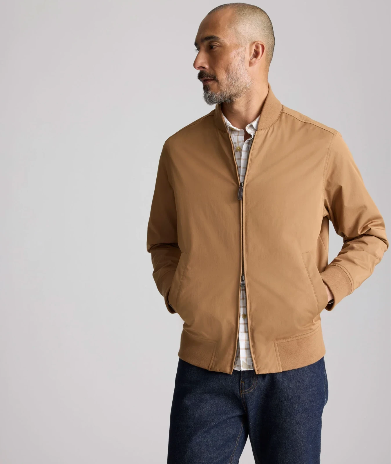 Cotton Blend Bomber Jacket