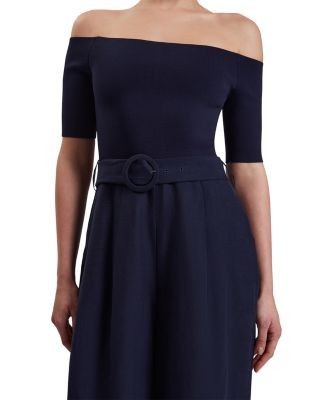 Ted Baker Angeliy Knit Bodice Bardot Top Jumpsuit