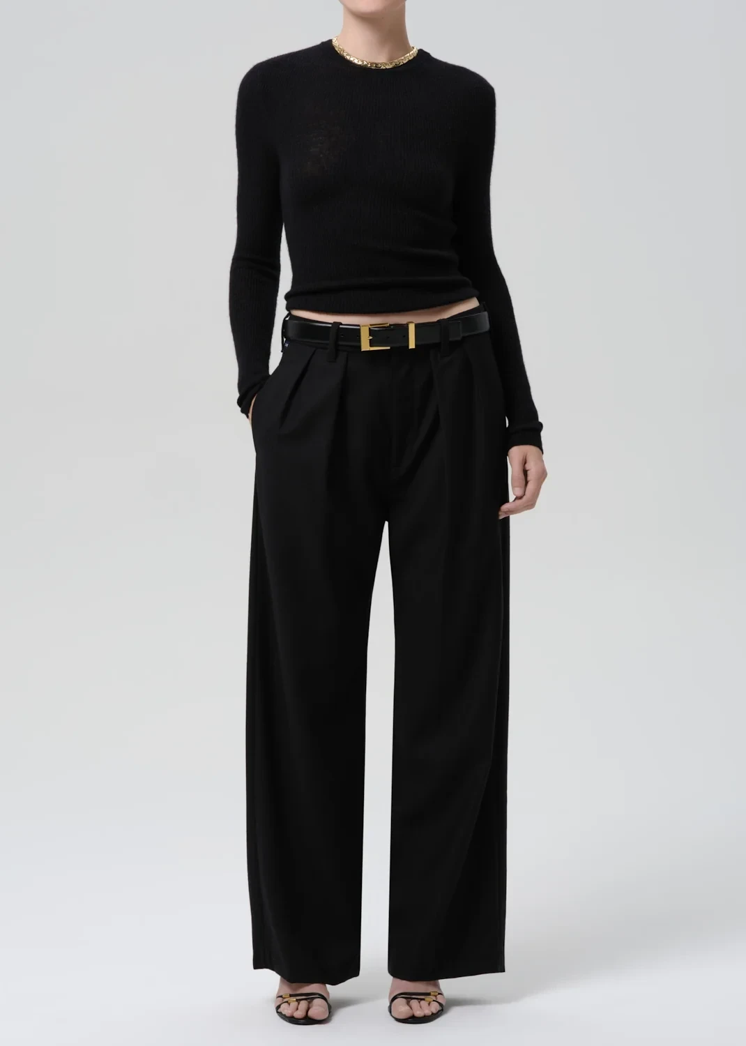 Ines Italian Virgin Wool Trouser in Black