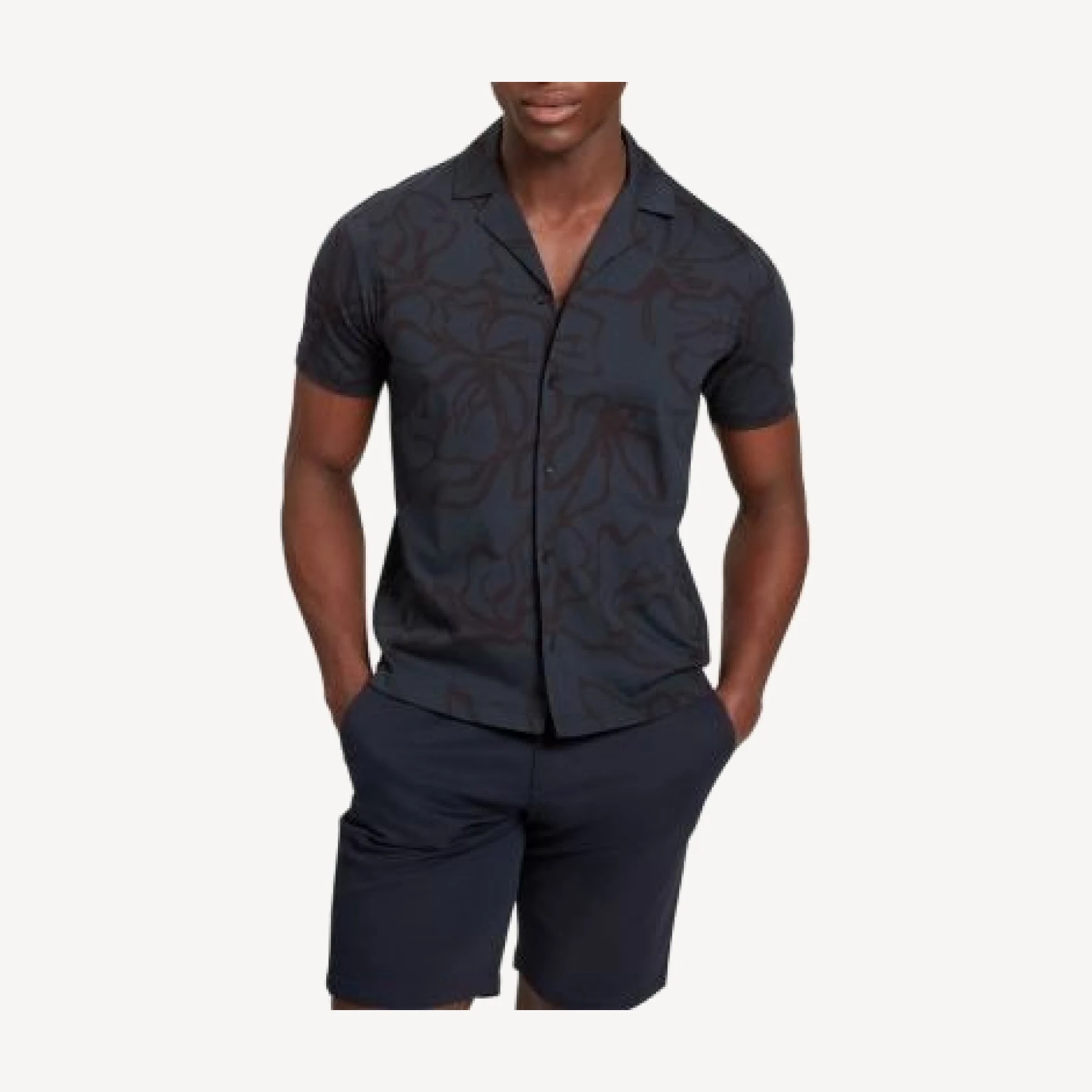 Ted Baker Claub Printed Jersey Button Down Shirt