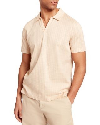 Ted Baker Matejo Mini Check Open Neck Polo Shirt