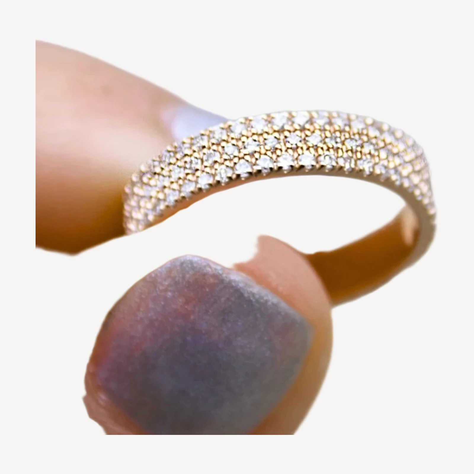 Three Row Diamond Flat Band
