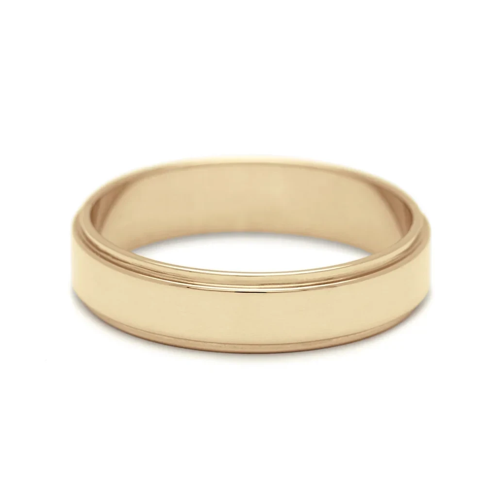 Flat Edge Band - 14k Gold or Platinum