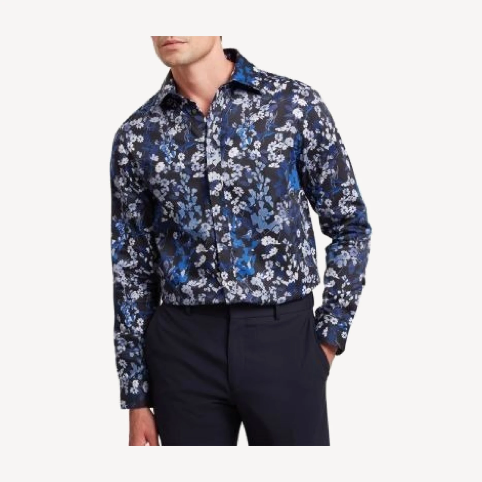 Ted Baker Holiway Floral Geometric Print Smart Shirt