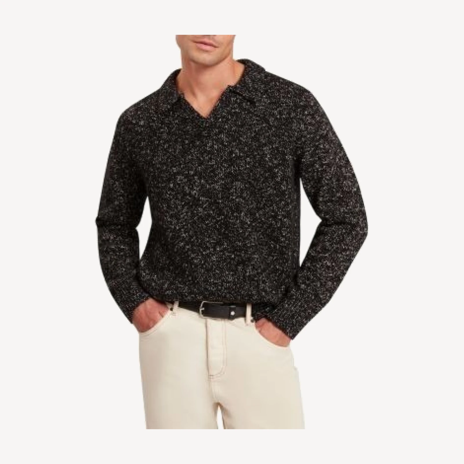 Ted Baker Berreto Relaxed Open Neck Twisted Sweater Polo