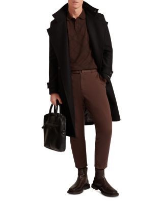 Ted Baker Havel Long Sleeve Argyle Jacquard Cotton Polo
