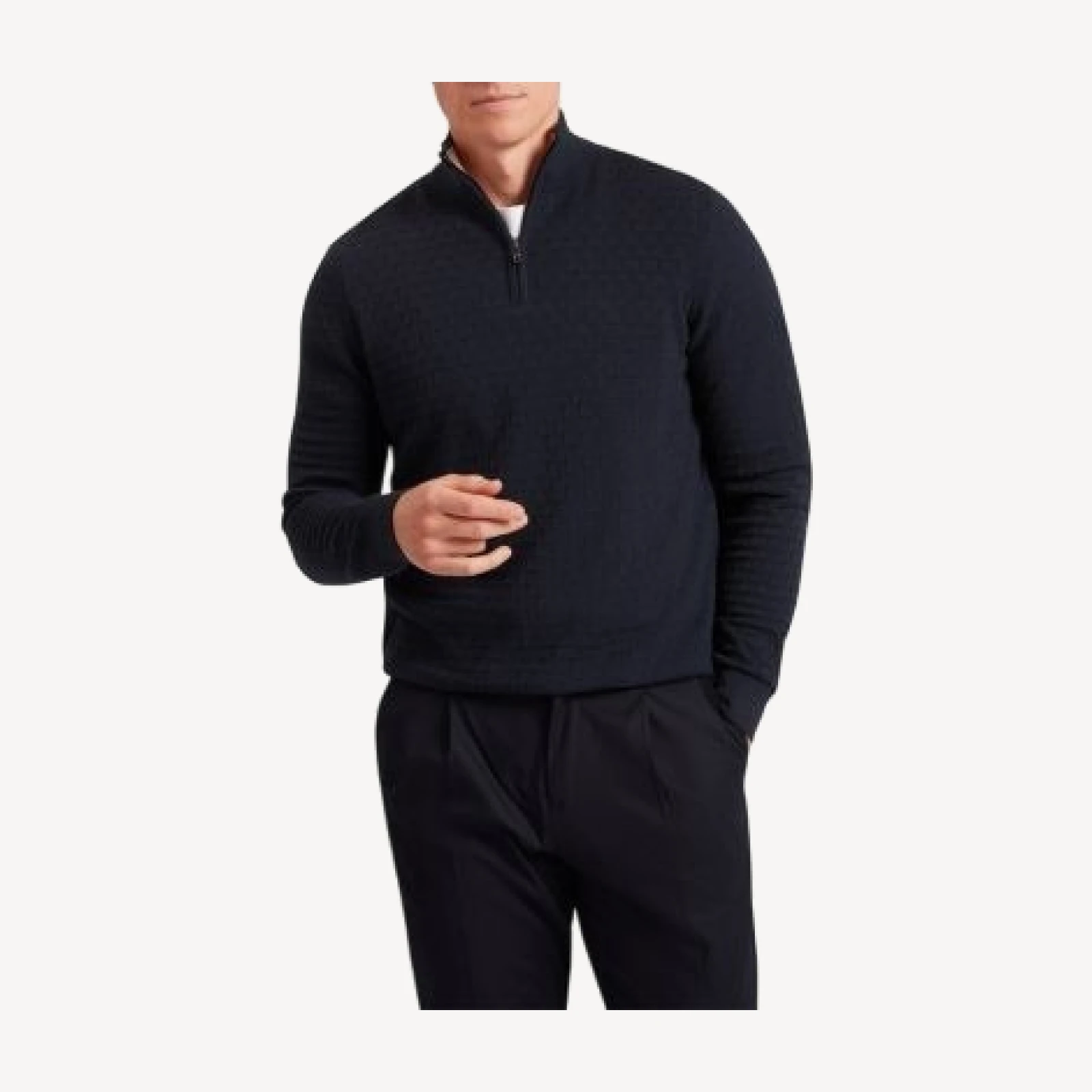 Ted Baker Jeremee Texture Stitch Half-Zip Sweater