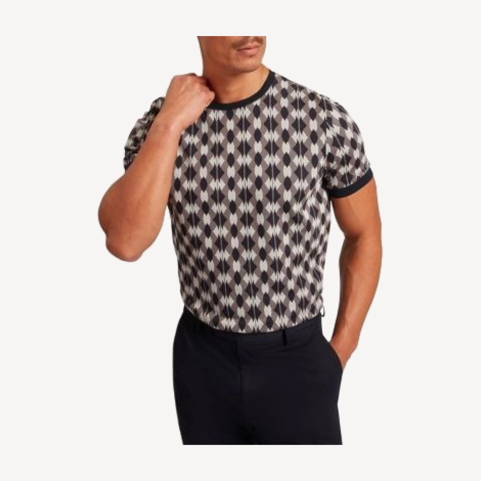 Ted Baker Joaa Geo Jacquard Cotton Sweater Tee