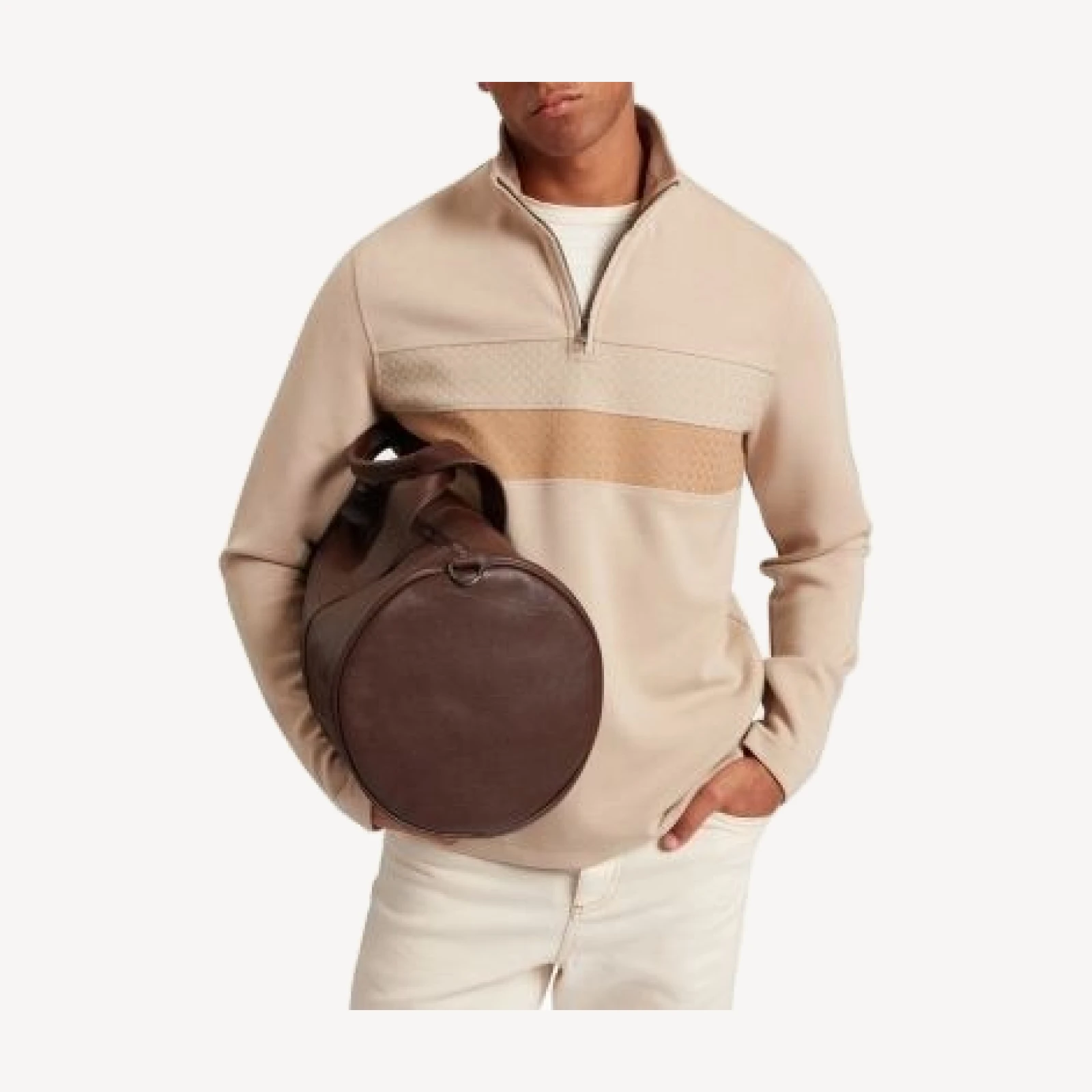 Ted Baker Viktoro T Stitch Contrast Panel Half Zip Top