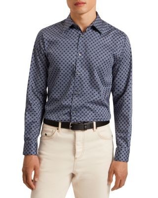 Ted Baker Geometric Circle Print Slim Fit Button Down Shirt