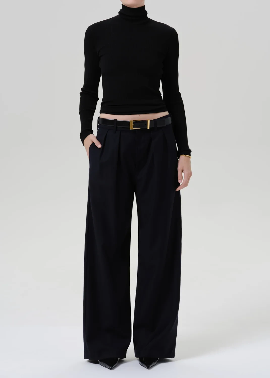 Ines Italian Virgin Wool Trouser in Navy