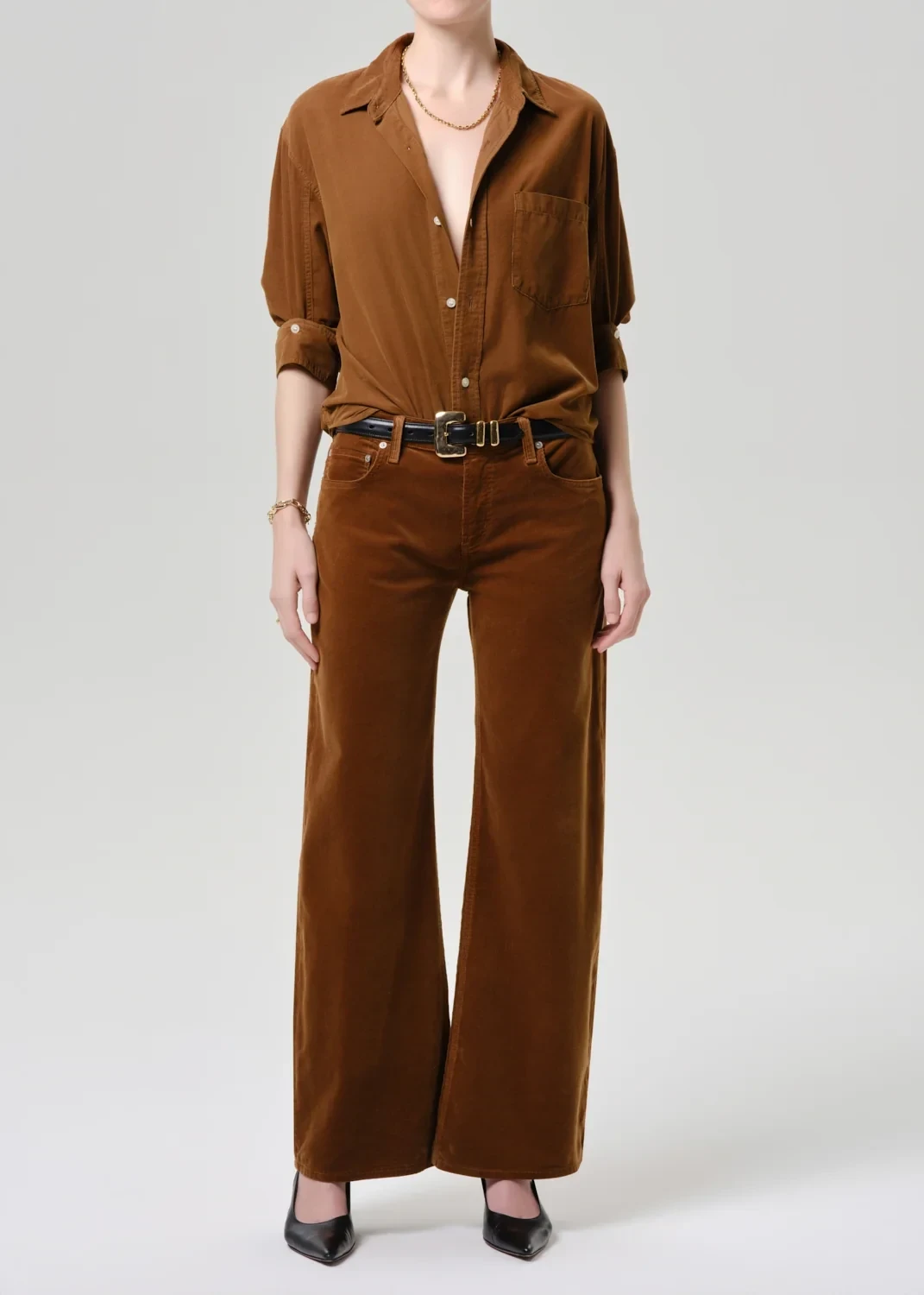 Nora Stretch Baby Corduroy Trouser in Manuka