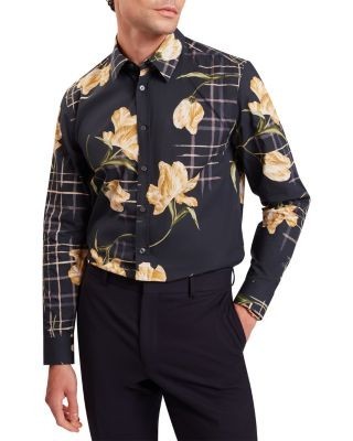 Ted Baker Quorik Printed Long Sleeve Button Front Shirt