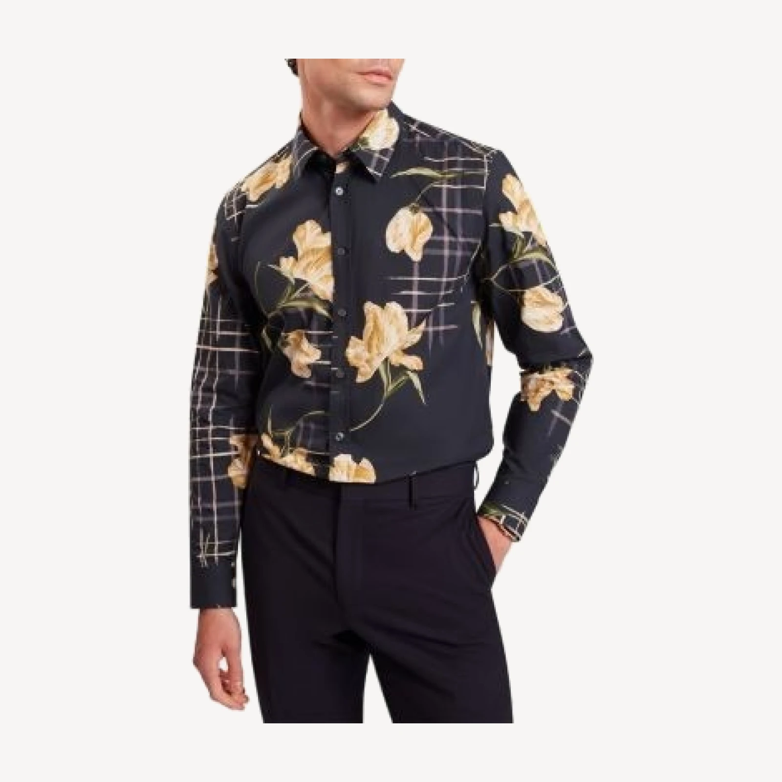 Ted Baker Quorik Printed Long Sleeve Button Front Shirt