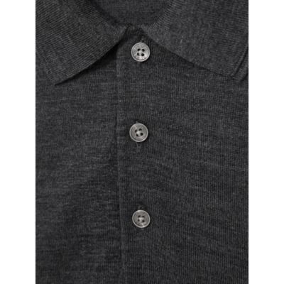 Reiss Regular Fit Quarter Button Merino Wool Polo Sweater