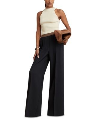 Reiss Petite Mid Rise Wide Leg Pants