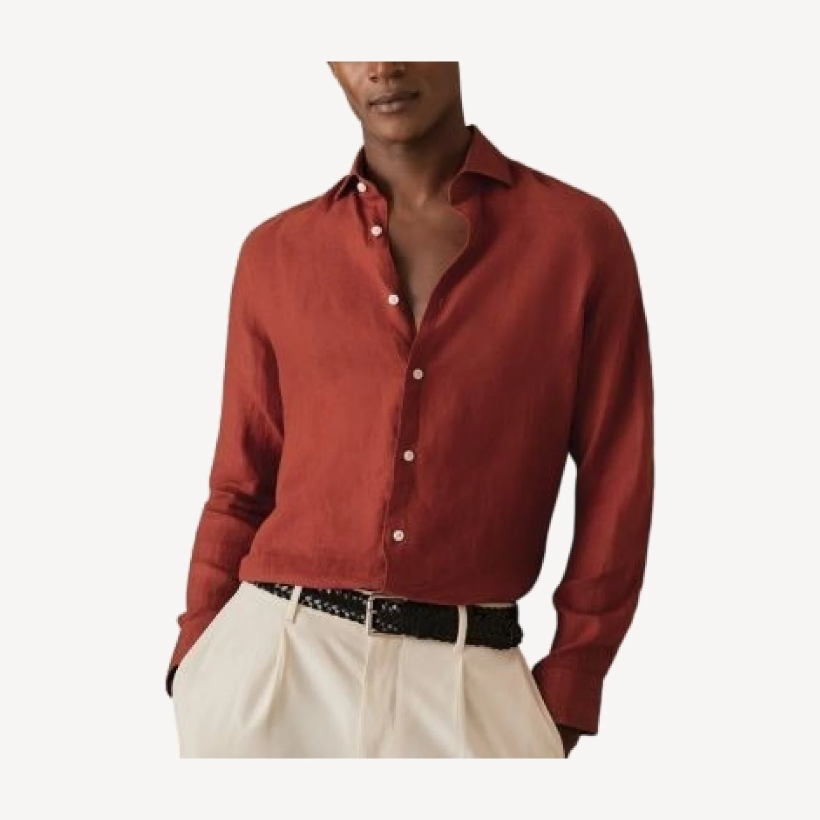Reiss Linen Slim Fit Shirt