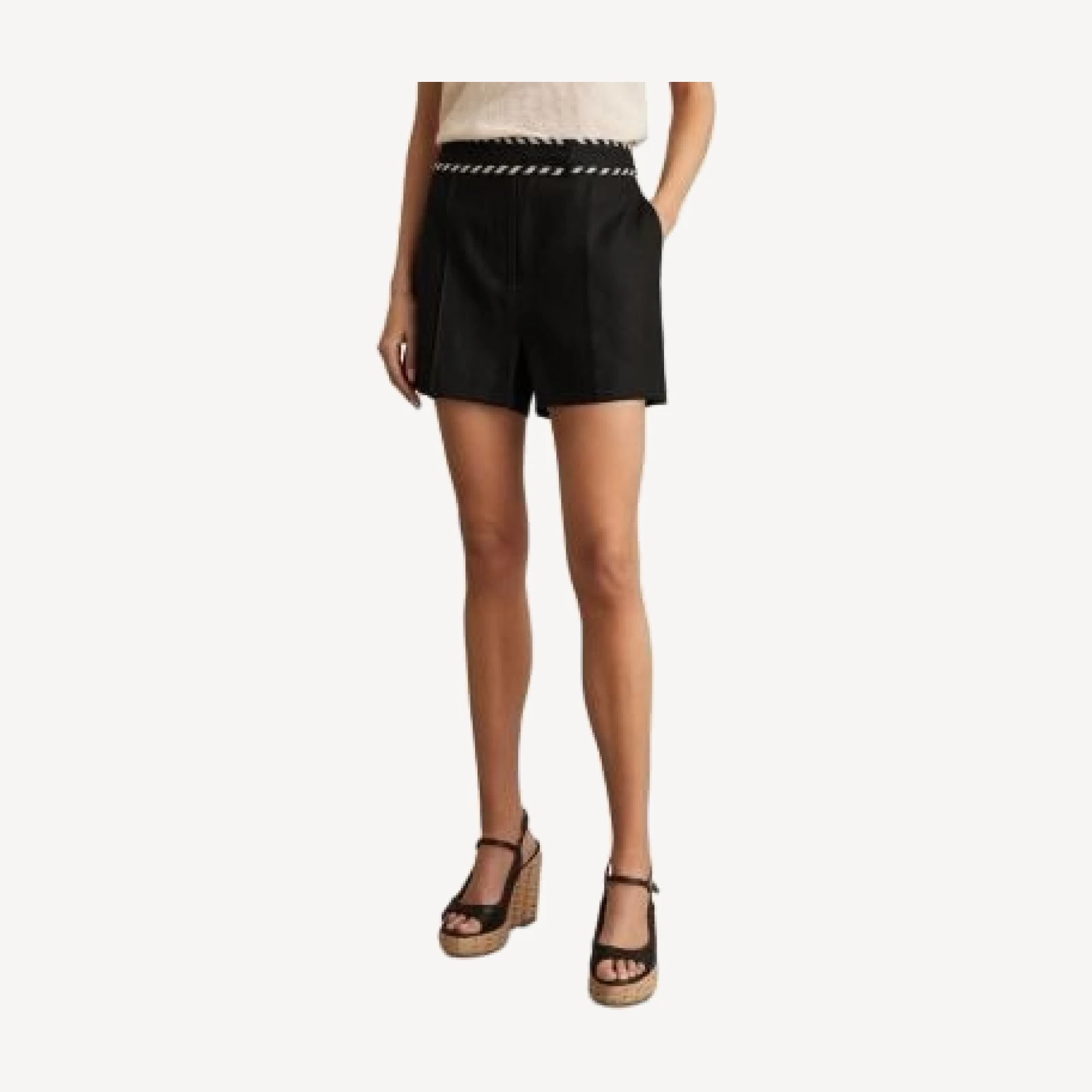Reiss Fawn Waistband Linen Shorts