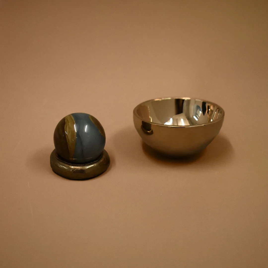 Altar Bell with Gem - Bronze & Jasper