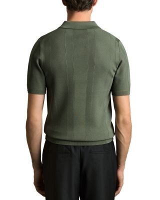 Reiss Bart Textured Half Zip Polo Shirt