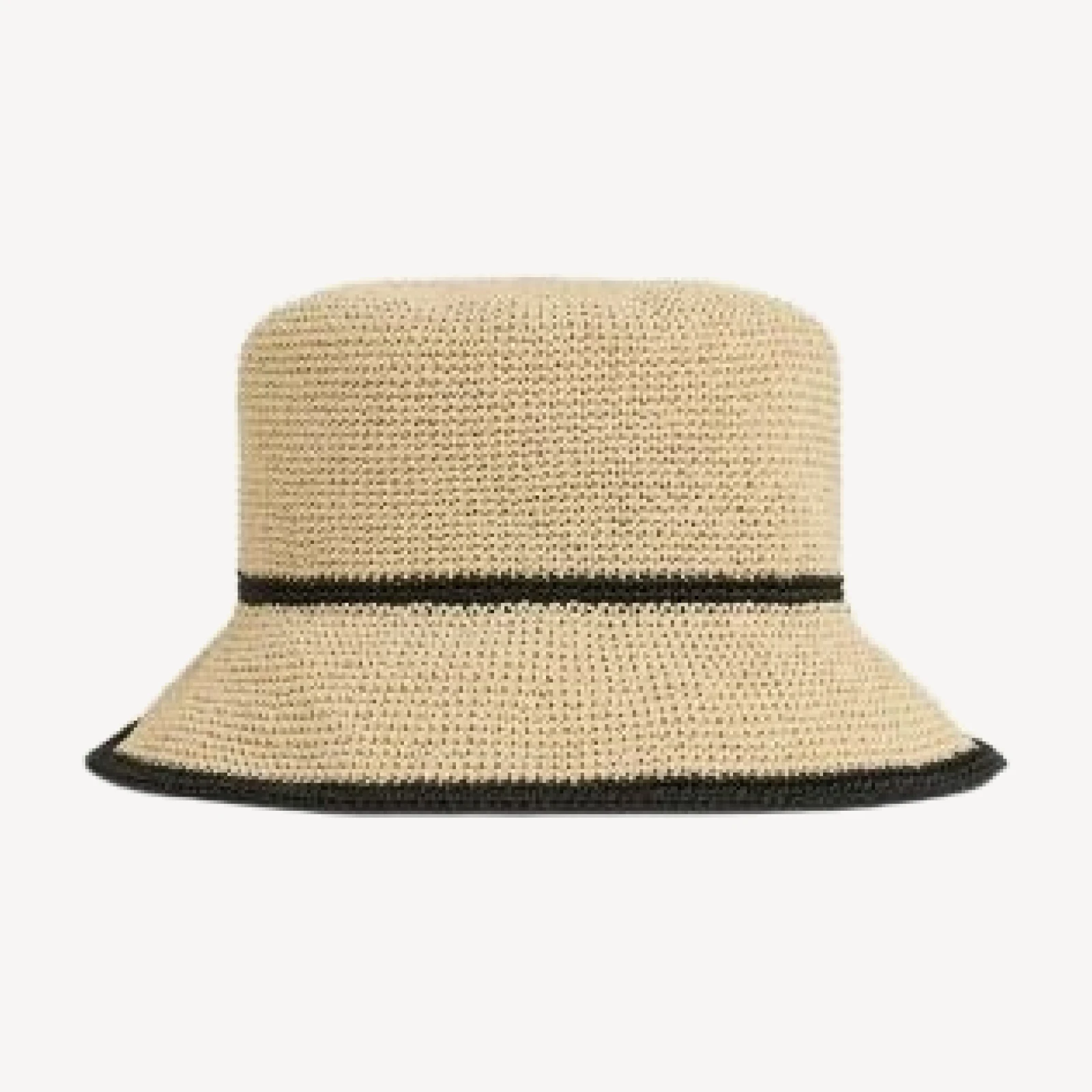 Reiss Edith Stripe Straw Bucket Hat