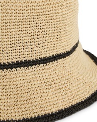 Reiss Edith Stripe Straw Bucket Hat