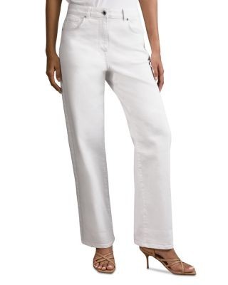Reiss Selin Mid Rise Straight Jeans in White