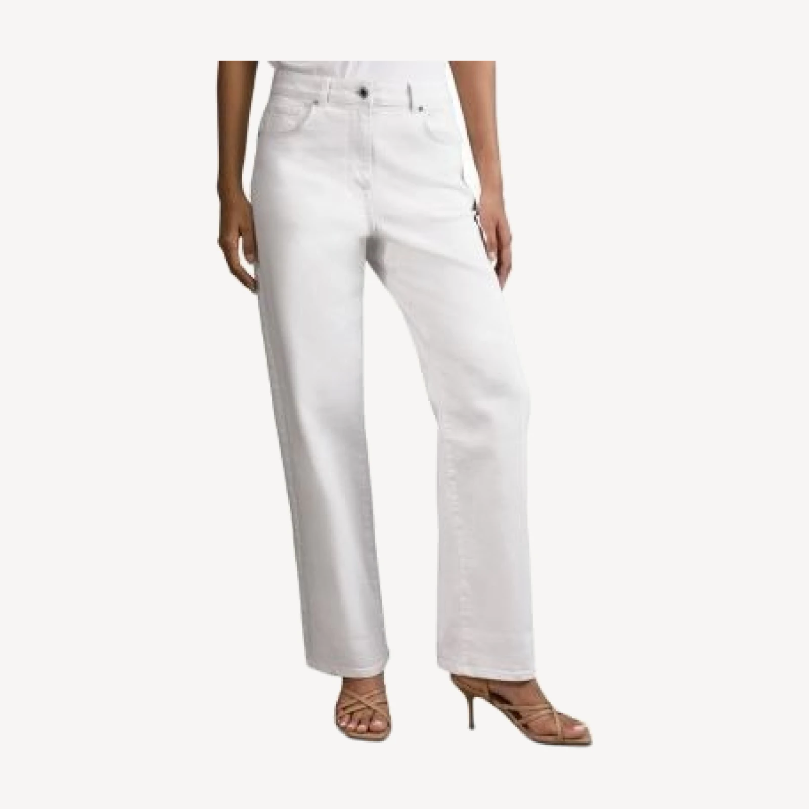Reiss Selin Mid Rise Straight Jeans in White