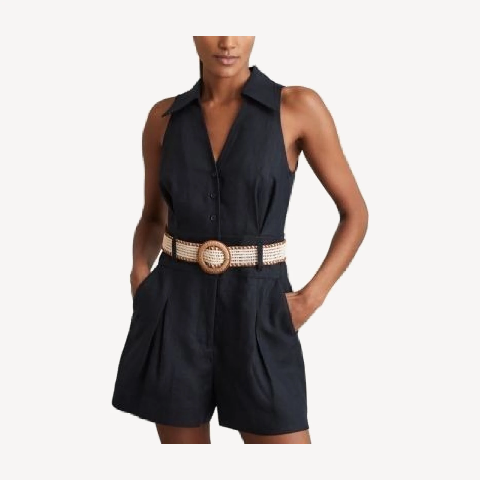 Reiss Anjie Linen Playsuit