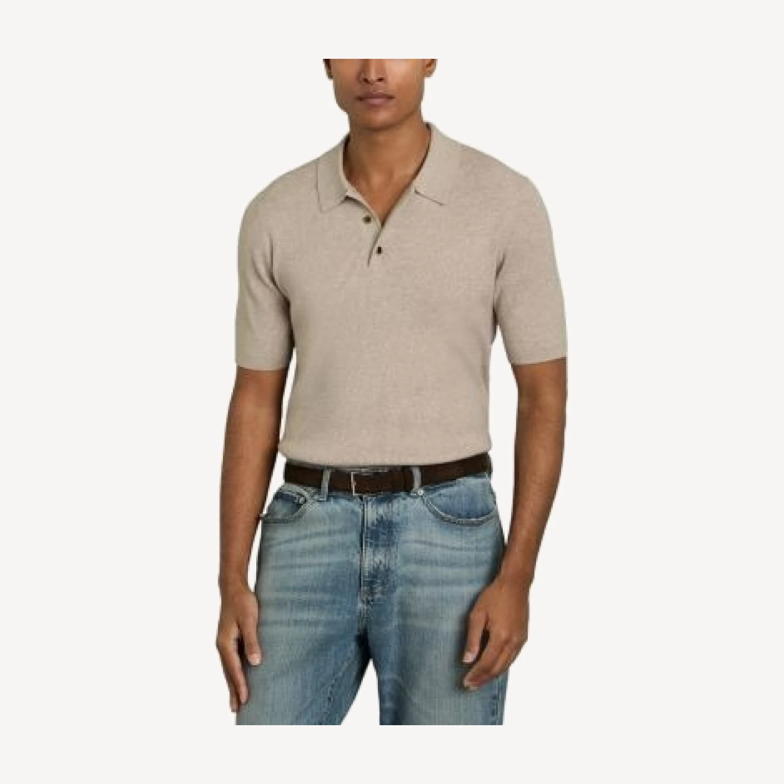 Reiss Berch Slim Rib Knit Polo Shirt