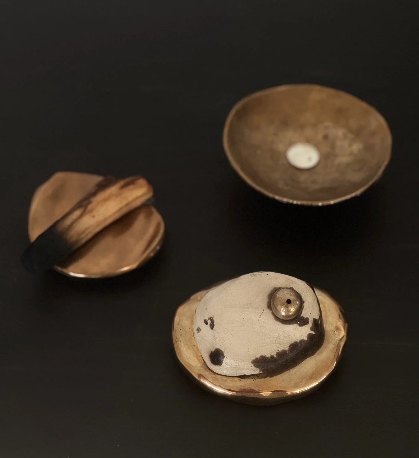 Obvara Intention Stone 02 - Bronze & Obvara Fired Stone