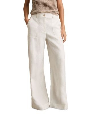 Reiss Ashby Wide Leg Linen Pants