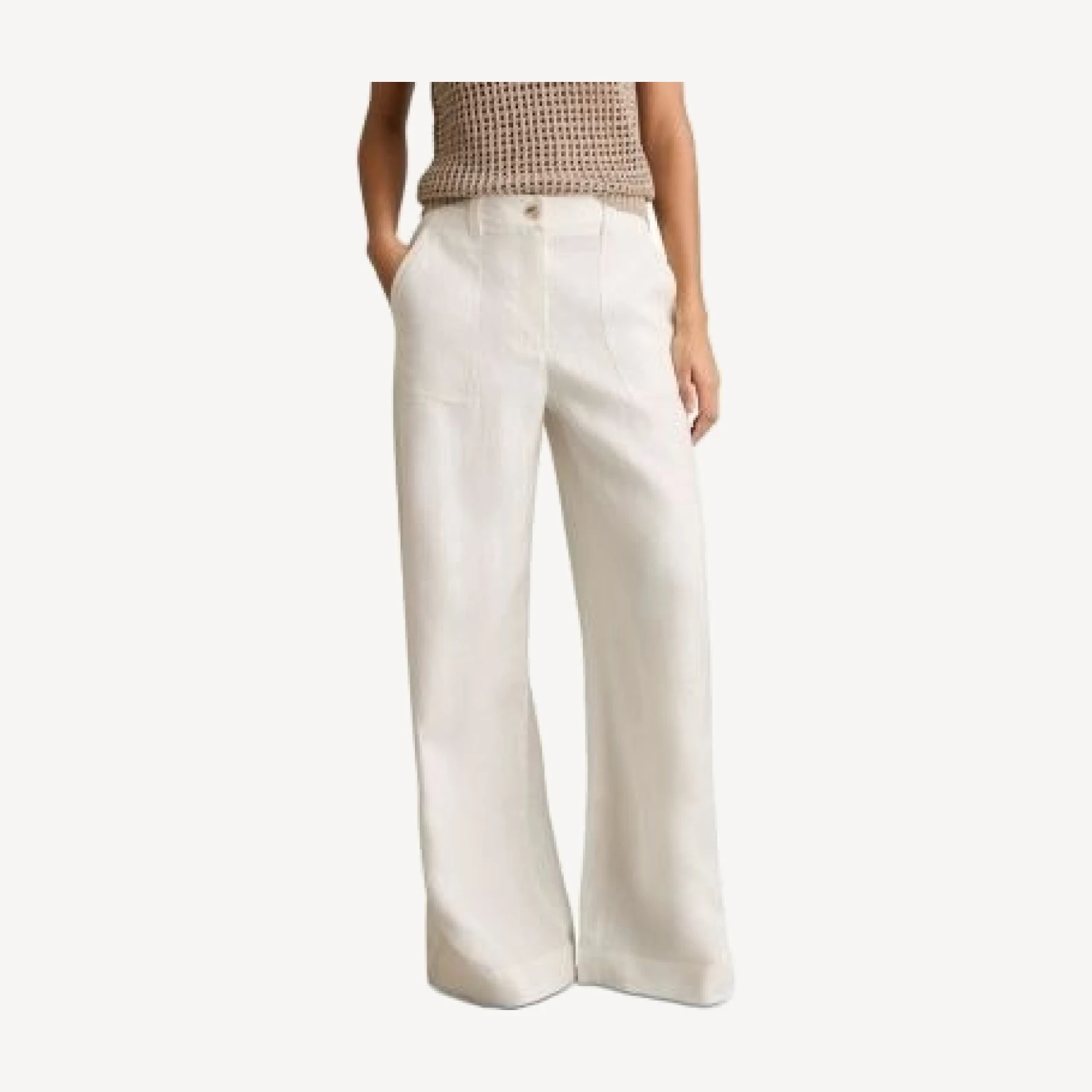 Reiss Petite Ashby Wide Leg Linen Trousers