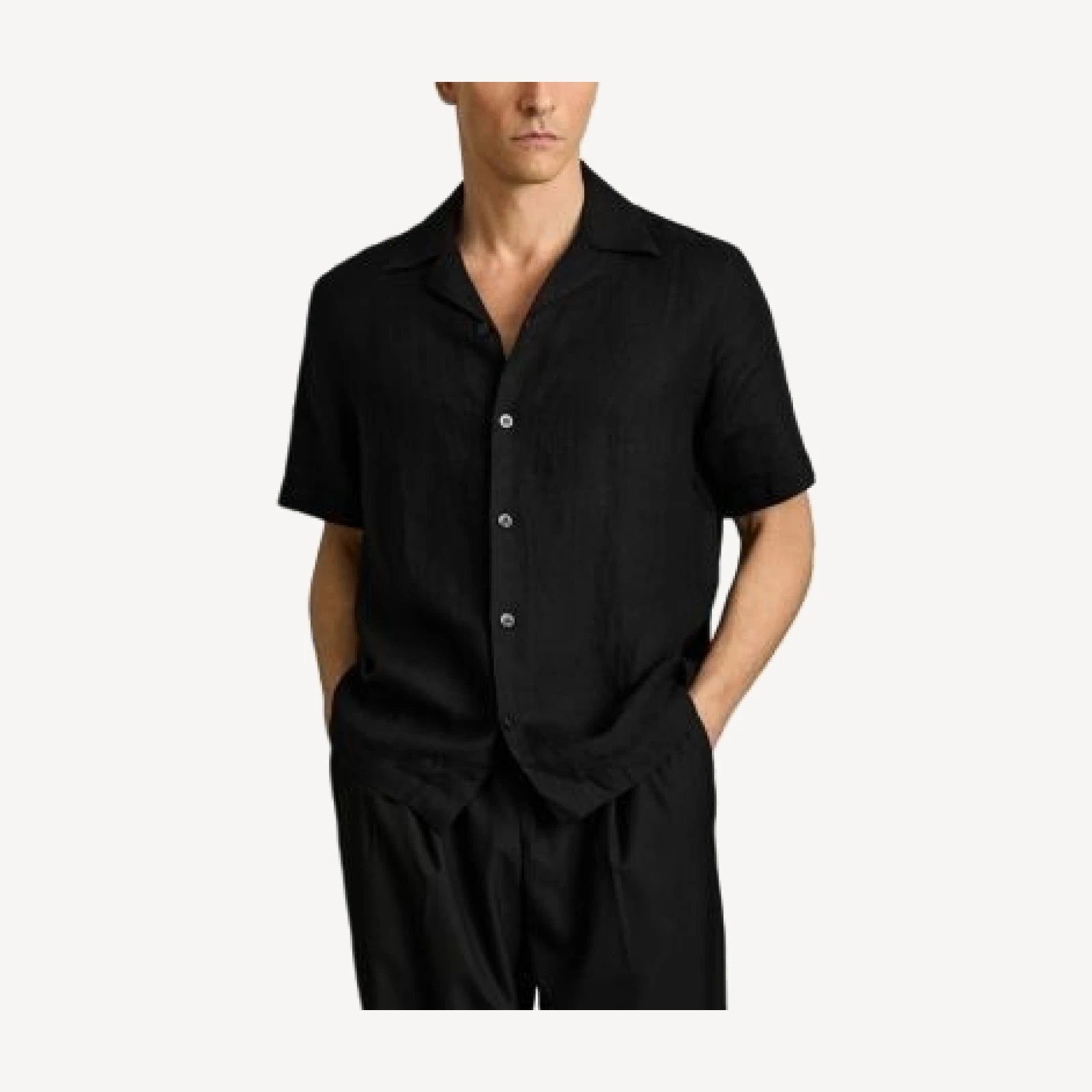 Reiss Beldi Oversized Textured Camp Shirt