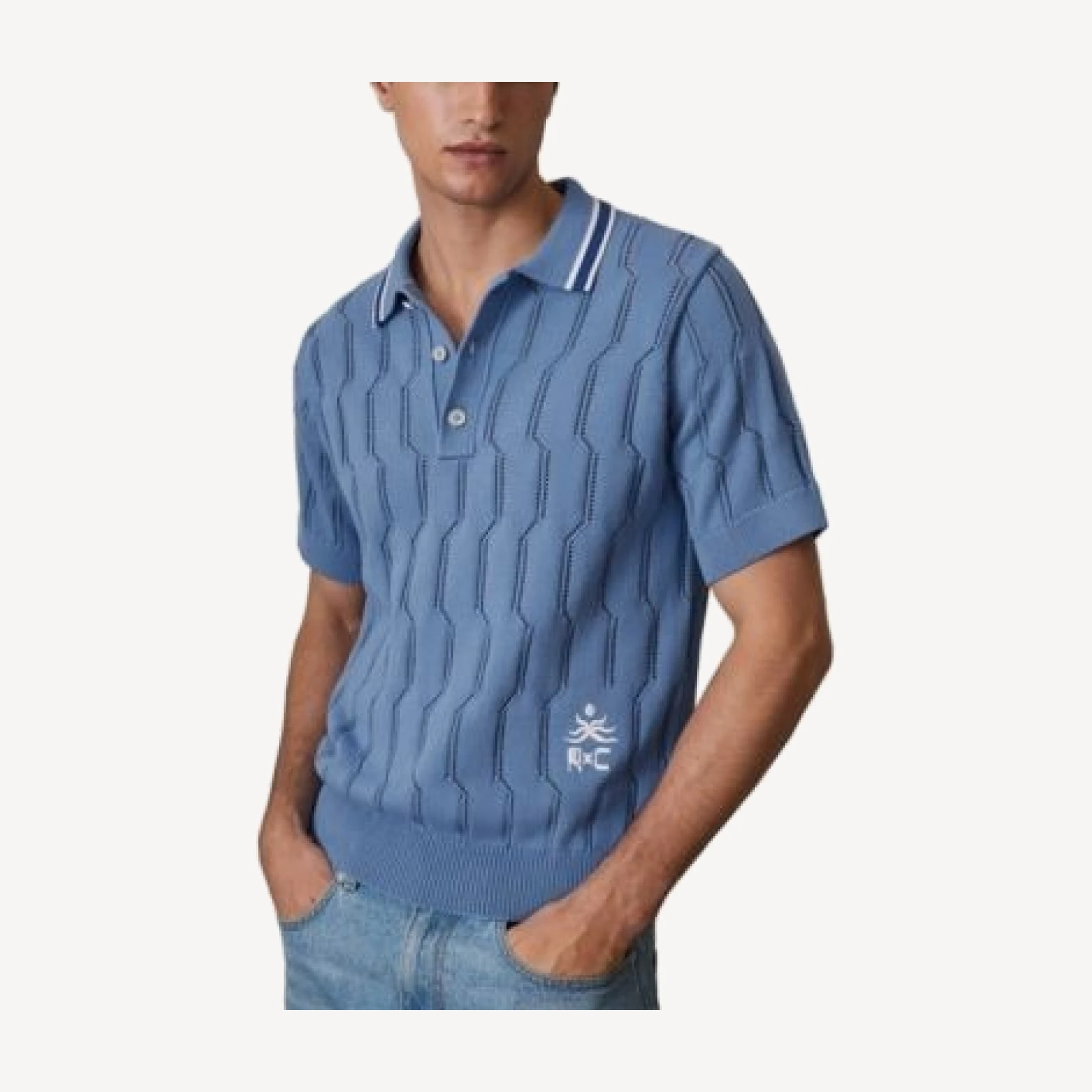 Reiss Che Oasis Pointelle Tipped Polo