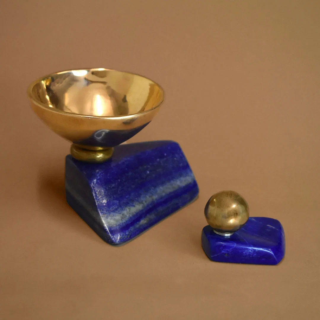 Lapis Bell Set - Bronze & Lapis