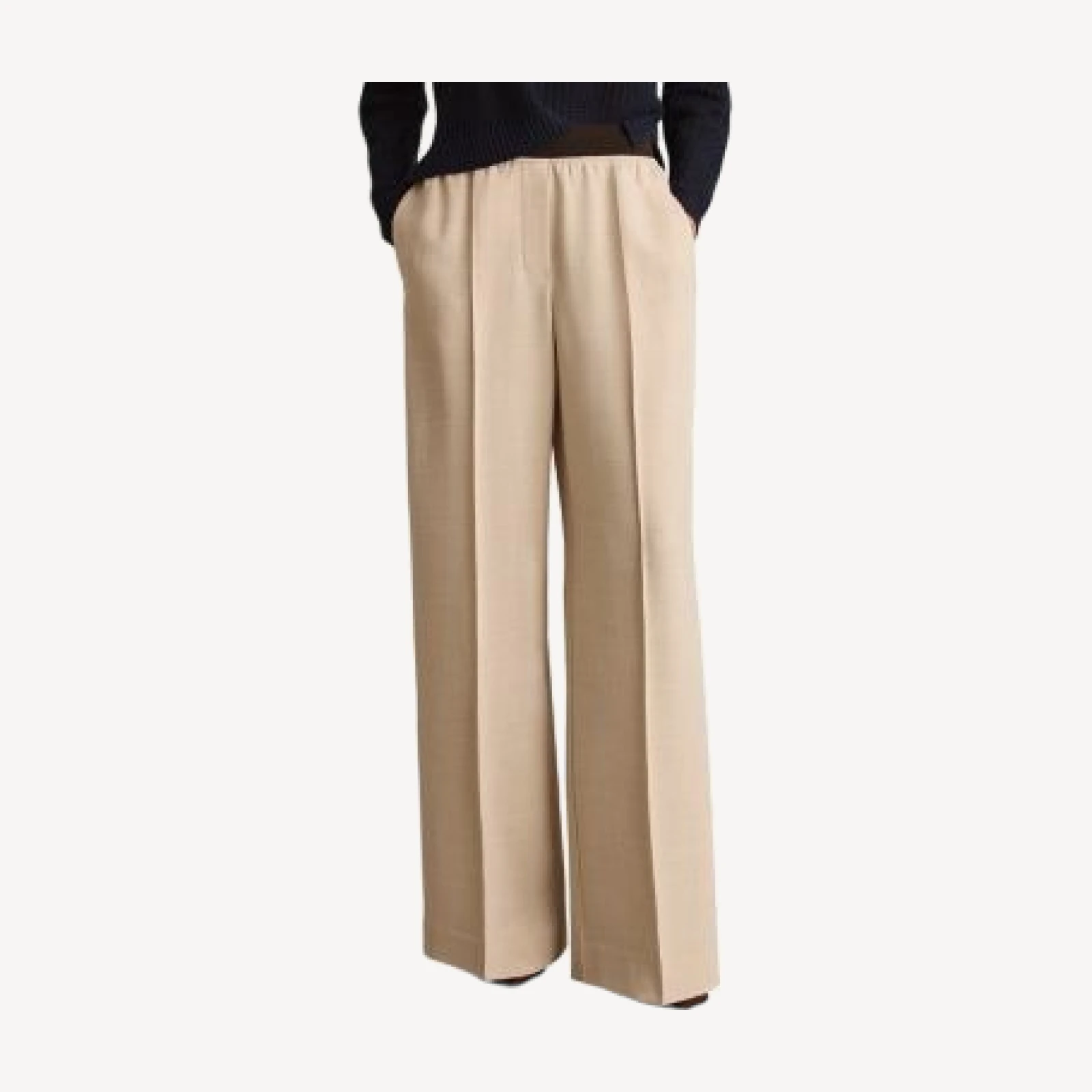 Reiss Wilde Wide Leg Trousers Neutral