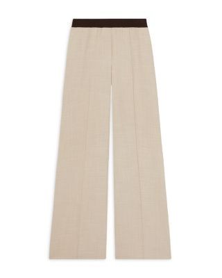 Reiss Wilde Wide Leg Trousers Neutral