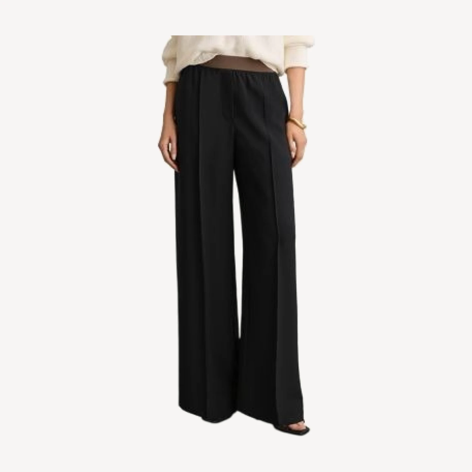 Reiss Wilde Wide Leg Trousers Navy