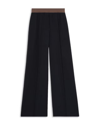 Reiss Wilde Wide Leg Trousers Navy