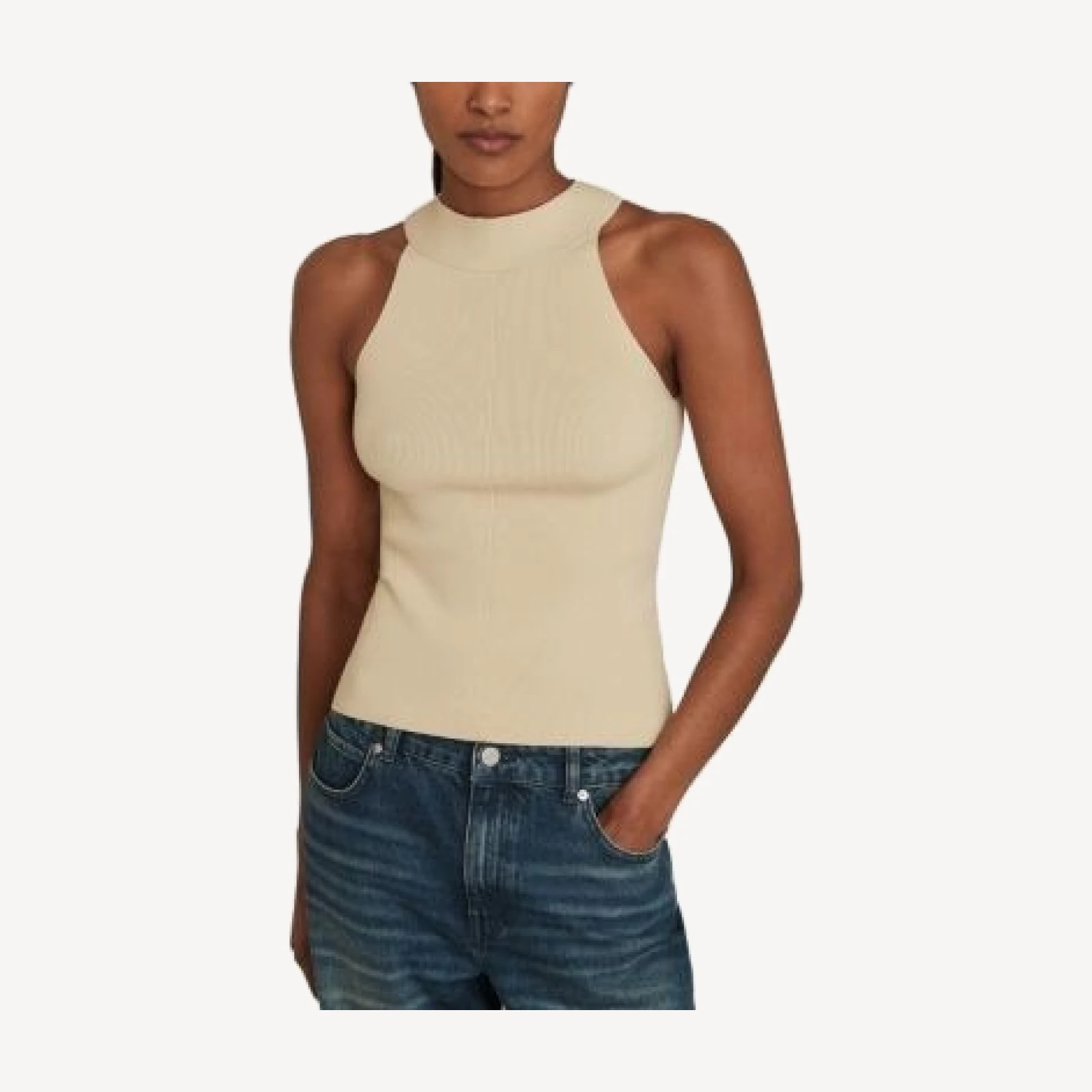 Reiss Lacey High Neck Top