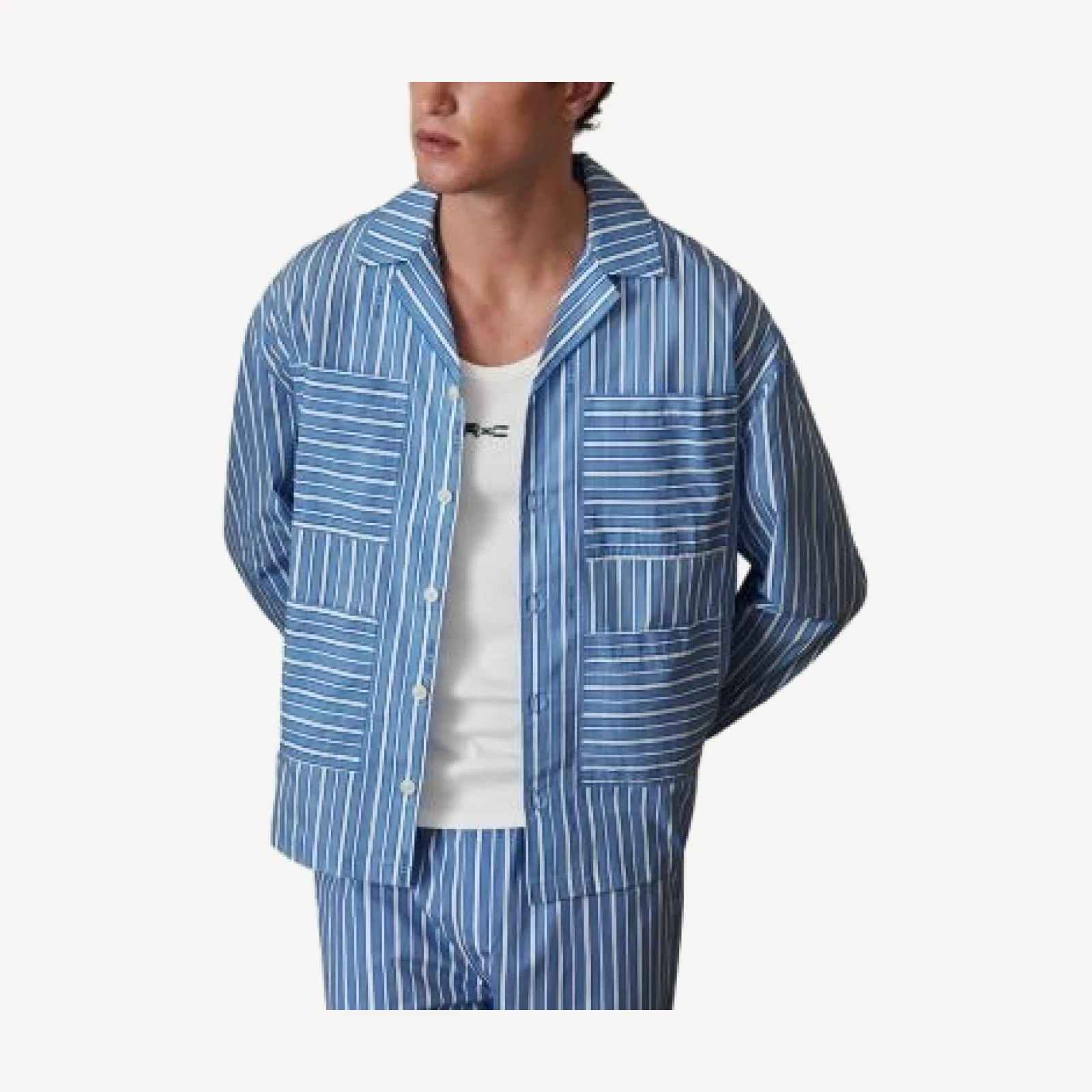 Reiss x CHE Fonta Regular Fit Striped Poplin Shirt
